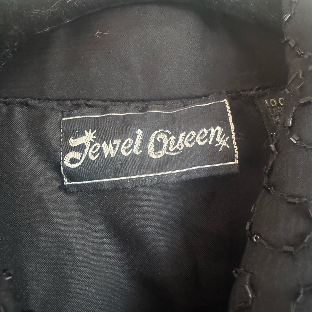 Vintage Jewel Queen Black Silk Beaded Coat - Picture 6 of 10
